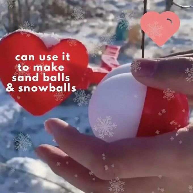 Heart Snowball Maker Clip Mold Sand Ball Clamp Tool Snow Fight Kids