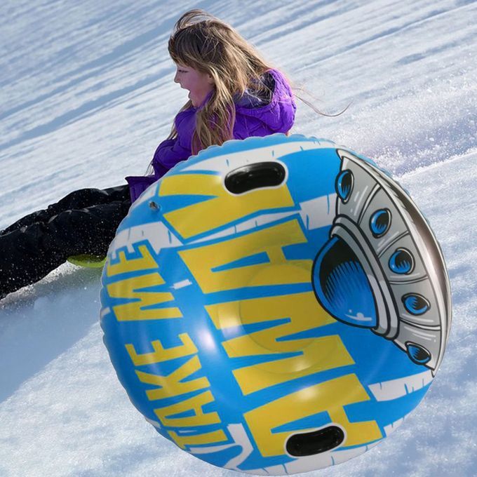 Portable Inflatable PVC Snow Tube Winter Sport Thicken Bottom 90cm