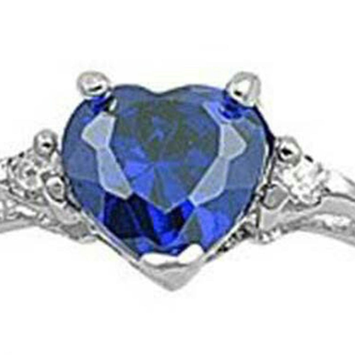 Finger Ring Ladies Fashion Love Heart Shape Engagement Ring Blue