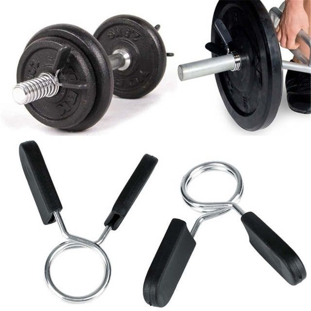 1 Pair 25mm Barbell Clamp Spring Collar Clips Gym Weight