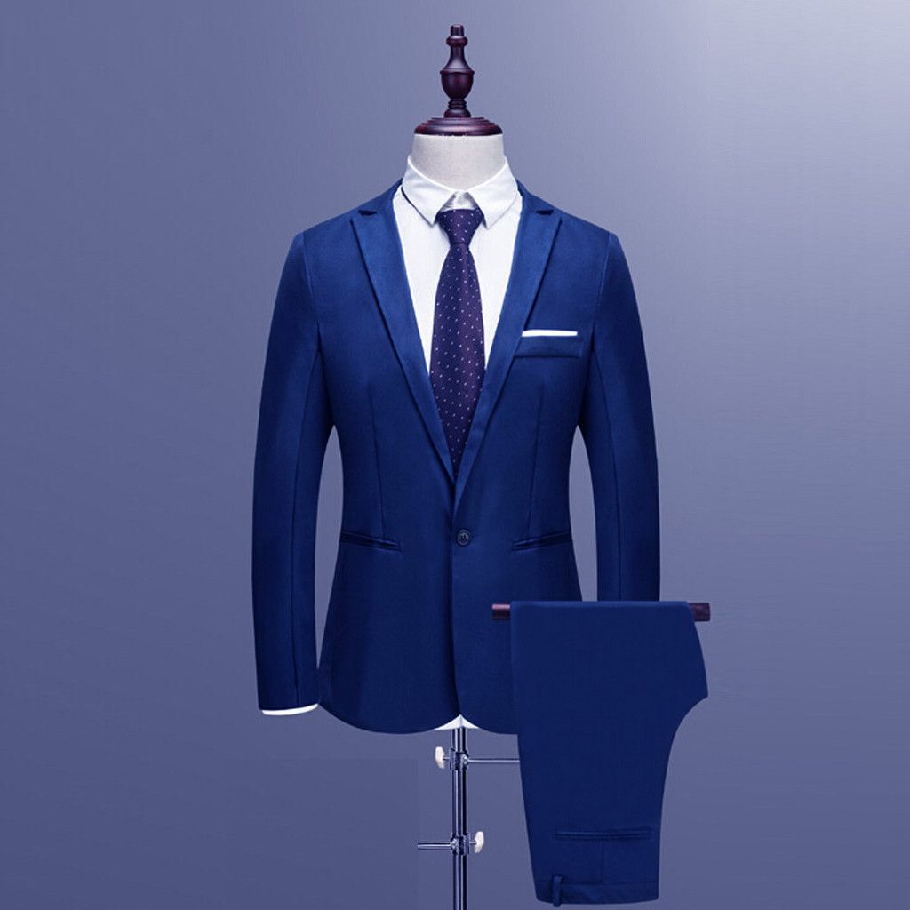Men Suits Formal Business Wedding Suit Set / Male Blazers Jackets Pants Trousers Dress Waistcoat Black