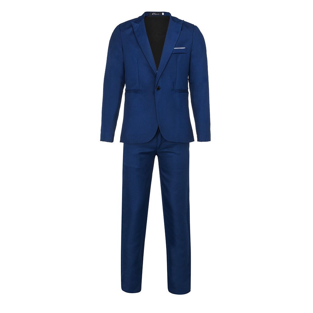 Men Suits Formal Business Wedding Suit Set / Male Blazers Jackets Pants Trousers Dress Waistcoat Black