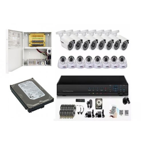 16 Channel Cctv Camera Kit Full Nightvision + 18 Way Power Supply + 1tb Hard Disk