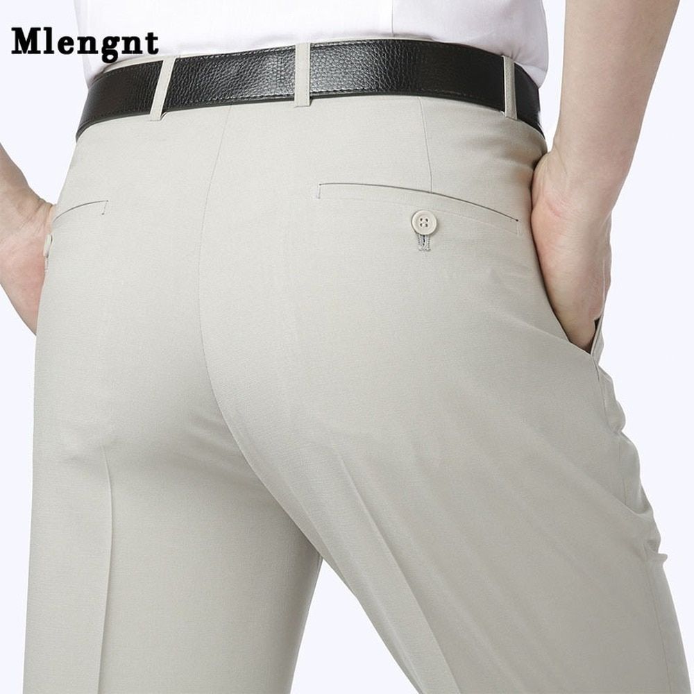 Summer 2021 Wrinkle-Resistant Stretch Suit Pants Bay Mens Dress Business Casual