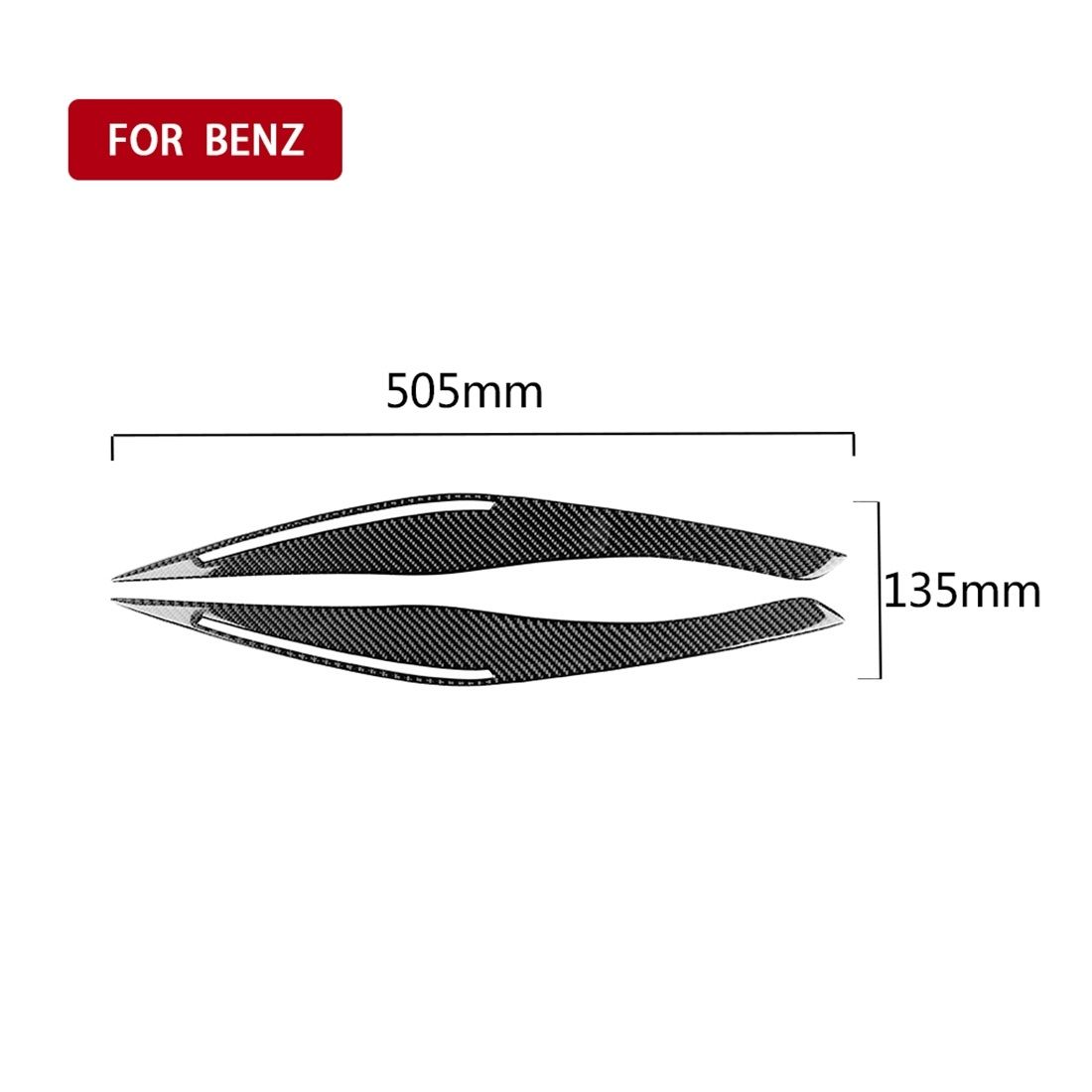 1 Pair Carbon Fiber Car Lamp Eyebrow Decorative Sticker For BMW E90 / 318i / 320i / 325i 2009-2012