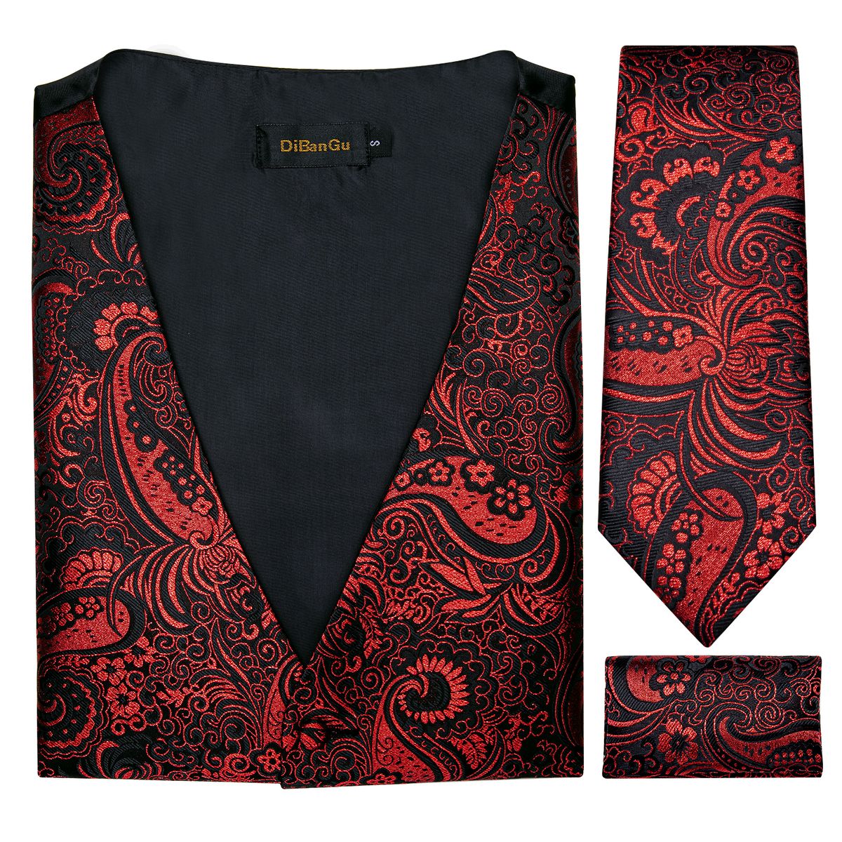 (MJ-0127)New Men's Silk Vests Formal Dress Suit Vest Tie Set For Wedding Male Satin Burgundy Red Waistcoat Sleeveless Jacket Casual Top WAR