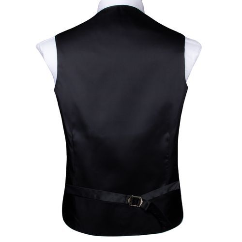 (MJ-3006-0079)Hi-Tie Orange Brown Gold Blue Red Silk Men's Vests Jacquard Waistcoat Tie Hanky Cuff Buttons Brooch Set For Men Wedding Office ACU
