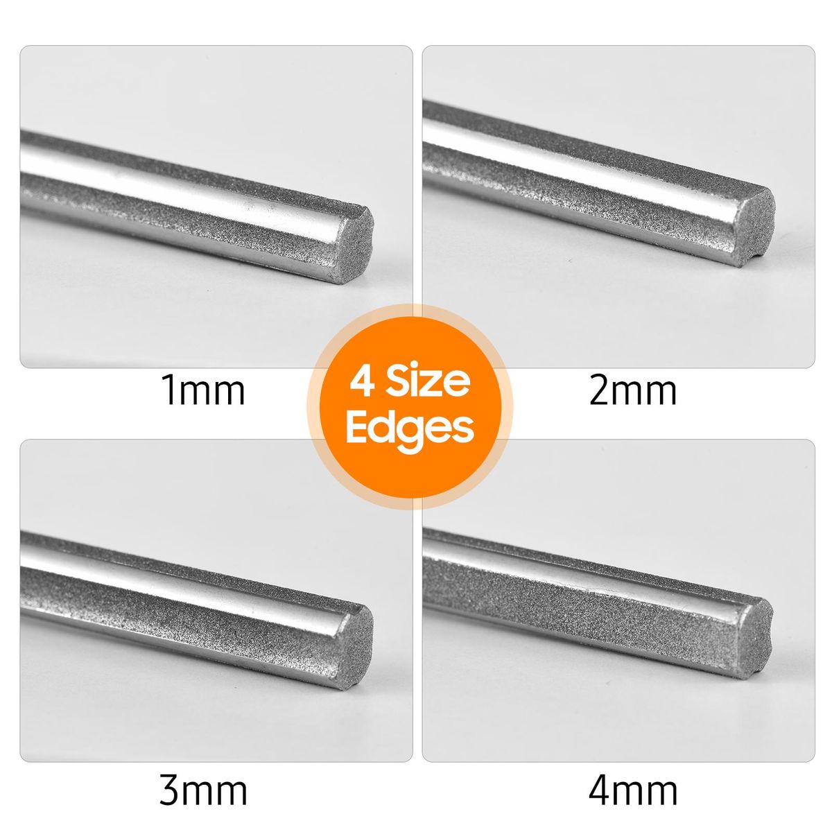 Baroque Guitar Fret Crowning File Fret Repairing Tools with 4 Size Edges Narrow/Medium/Wide Notch Edges and Flat Edges Wood Handle Luthier Tools for Guitars Ukuleles Bass Banjo Mandolin