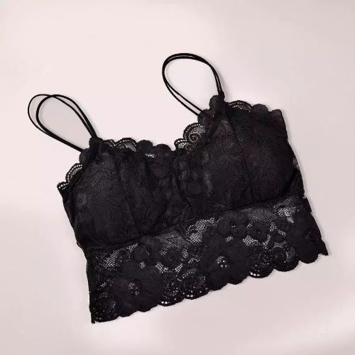 Ladies Lace Comfort Support Top Bra - Black