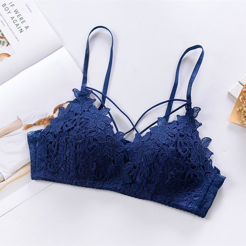 1 Pcs Lady Lace Floral Embroidered Push-Up Wireless Adjustable Strap Bra