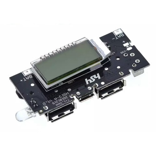 Dual USB 18650 Battery Charger Power Bank Module With LCD Screen