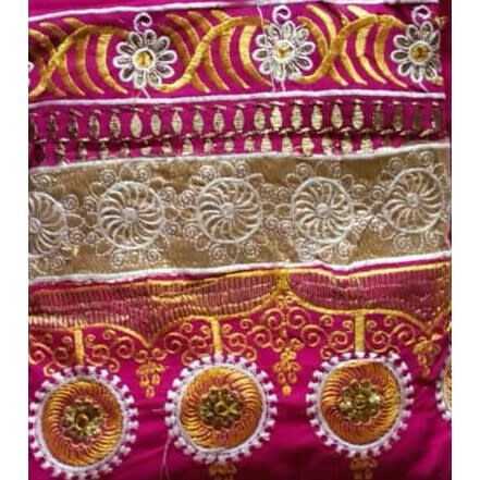 Indian Wear Fabric Plain And Pattern Pink - 5 Yards