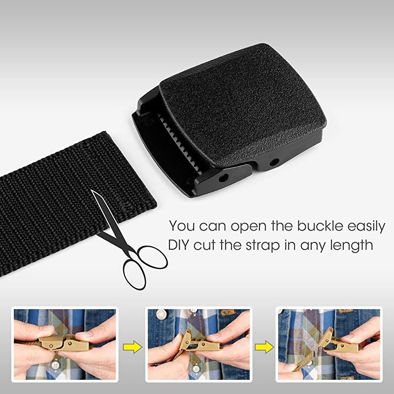 Men Automatic Buckle Nylon Belt Outdoor Hunting Multifunctional Tactical Canvas Belt