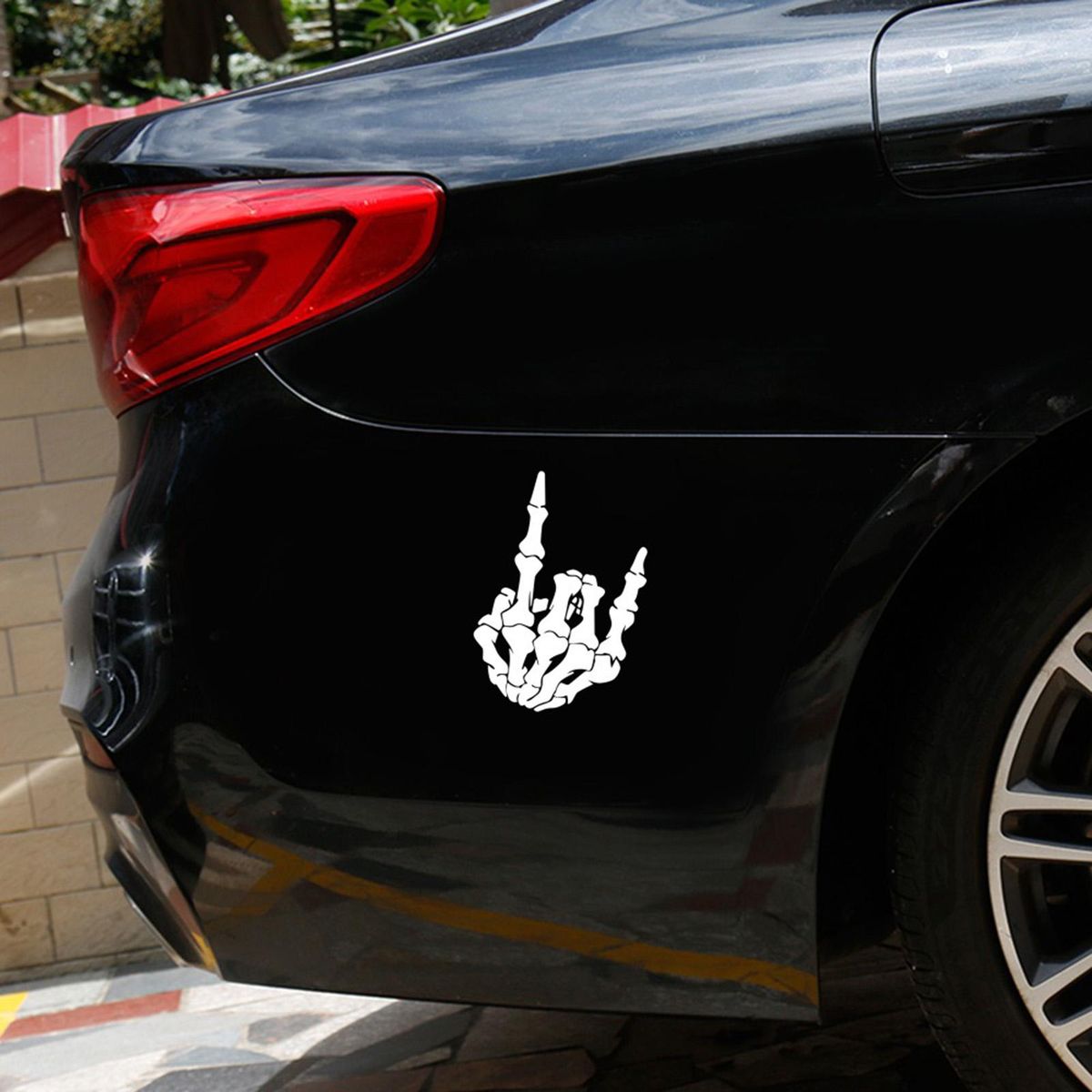 2 PCS Waterproof Skeleton Hand Sticker Vinyl Decal Window Bumper Sticker for Car Hood, Window, Truck, SUV