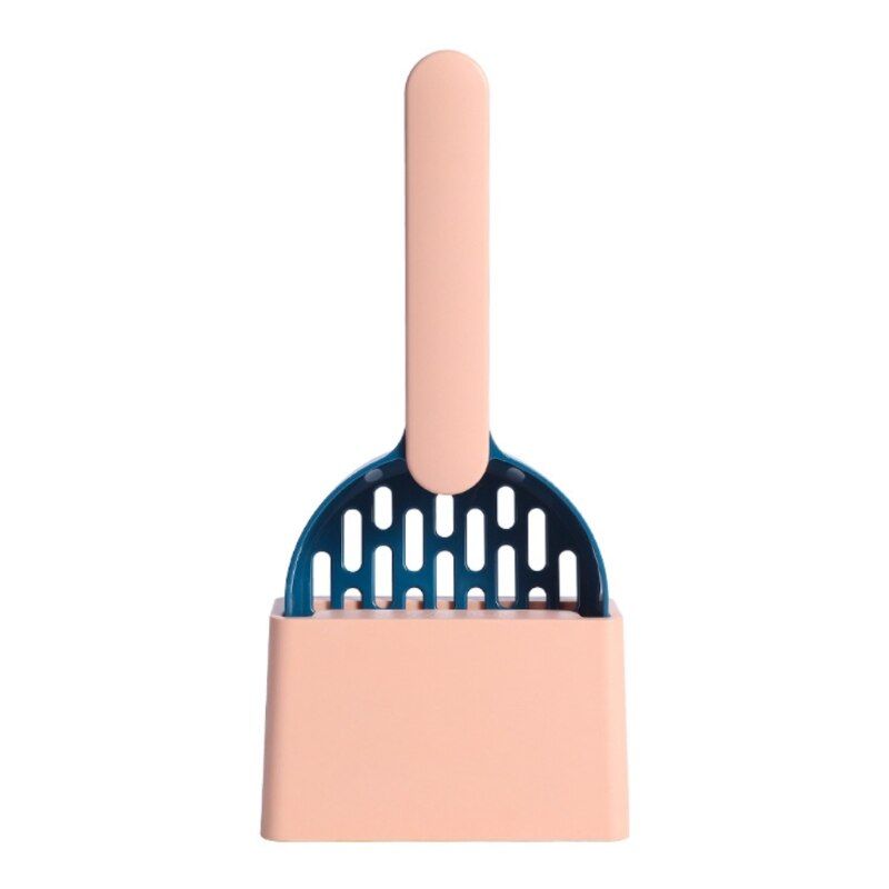 Cats Poop Scoop With Storage Box Cleaning Shovel Kitten Litter Holder Pet Garbage Scoop-2SS203396-IPK