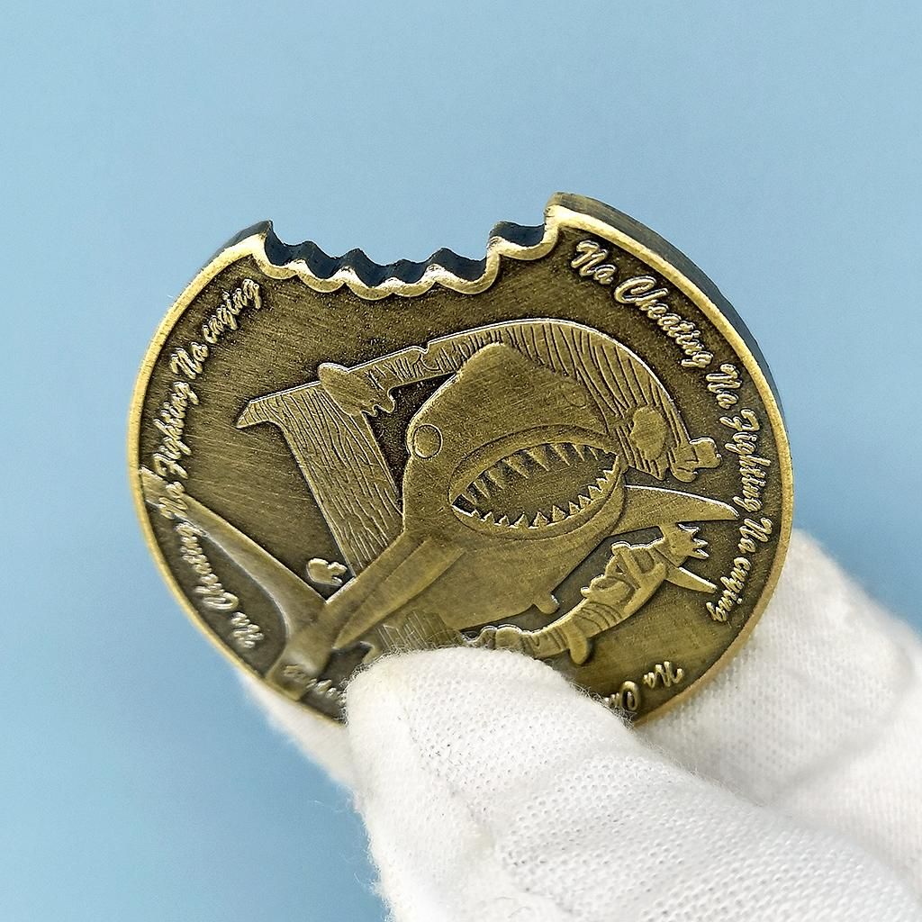 White Shark Shaped Abmormal Shape Coin Collection Antique Coin