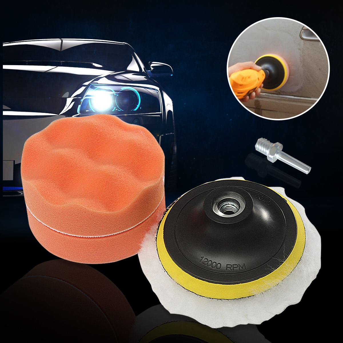 5PCS Large Diameter 4In Sponge Disc Automobile Furniture