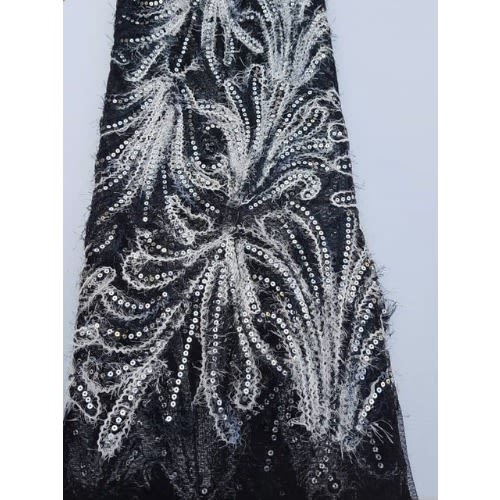 Tulle Fabric Lace - 5 Yards - Black & White