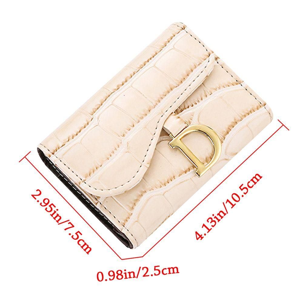 Fashion Women D Shape Button Mini Card Holder Short Wallet PU Wallet Multi-Card Card Holder Multi-functional Small Clutch Bag