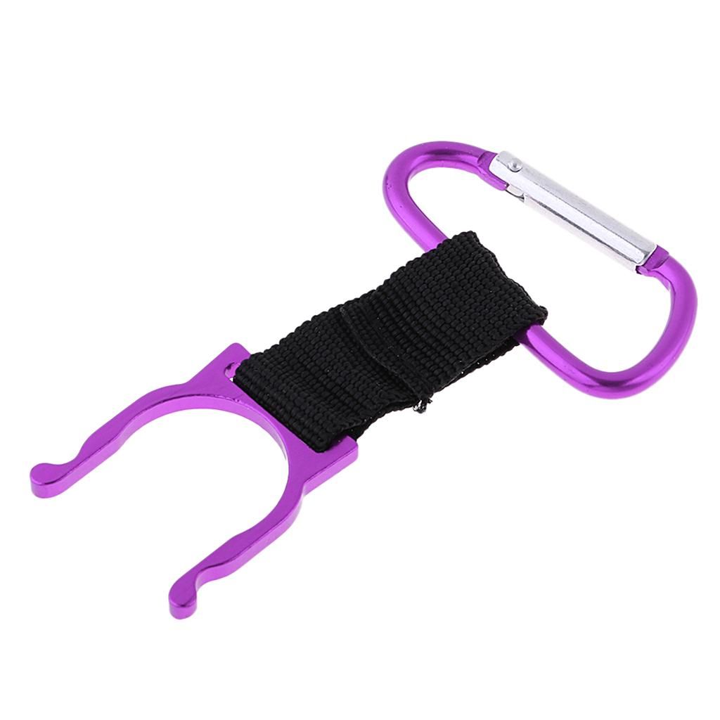 Lightweight Water Bottle Flask Carabiner Clip Holder With Purple