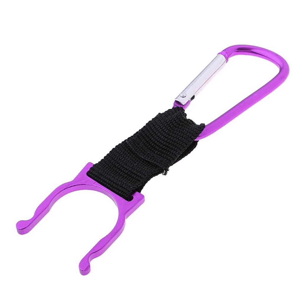 Lightweight Water Bottle Flask Carabiner Clip Holder With Purple
