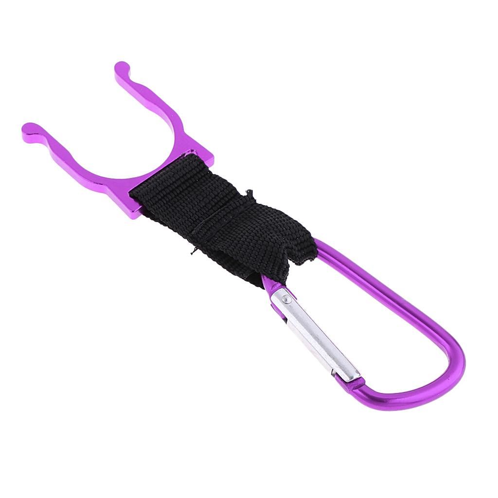 Lightweight Water Bottle Flask Carabiner Clip Holder With Purple