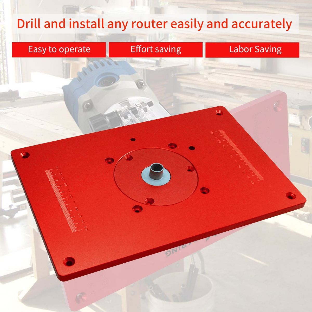 Universal Router Table Saw Insert Base Plate Kit Red Board