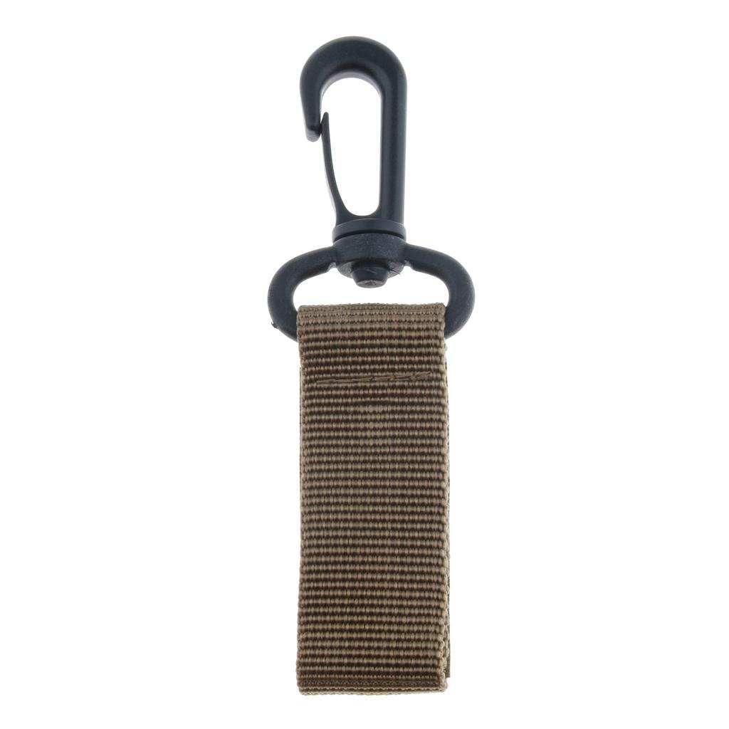Nylon Key Hook Webbing Molle Buckle Hanging Belt Carabiner Clip Khaki