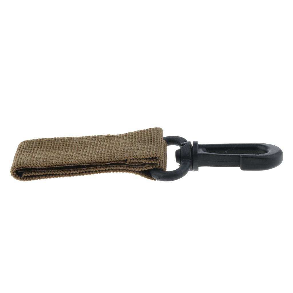 Nylon Key Hook Webbing Molle Buckle Hanging Belt Carabiner Clip Khaki