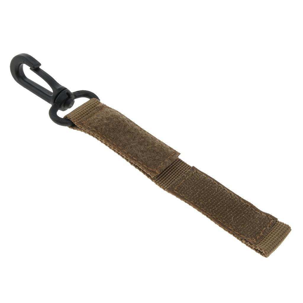 Nylon Key Hook Webbing Molle Buckle Hanging Belt Carabiner Clip Khaki