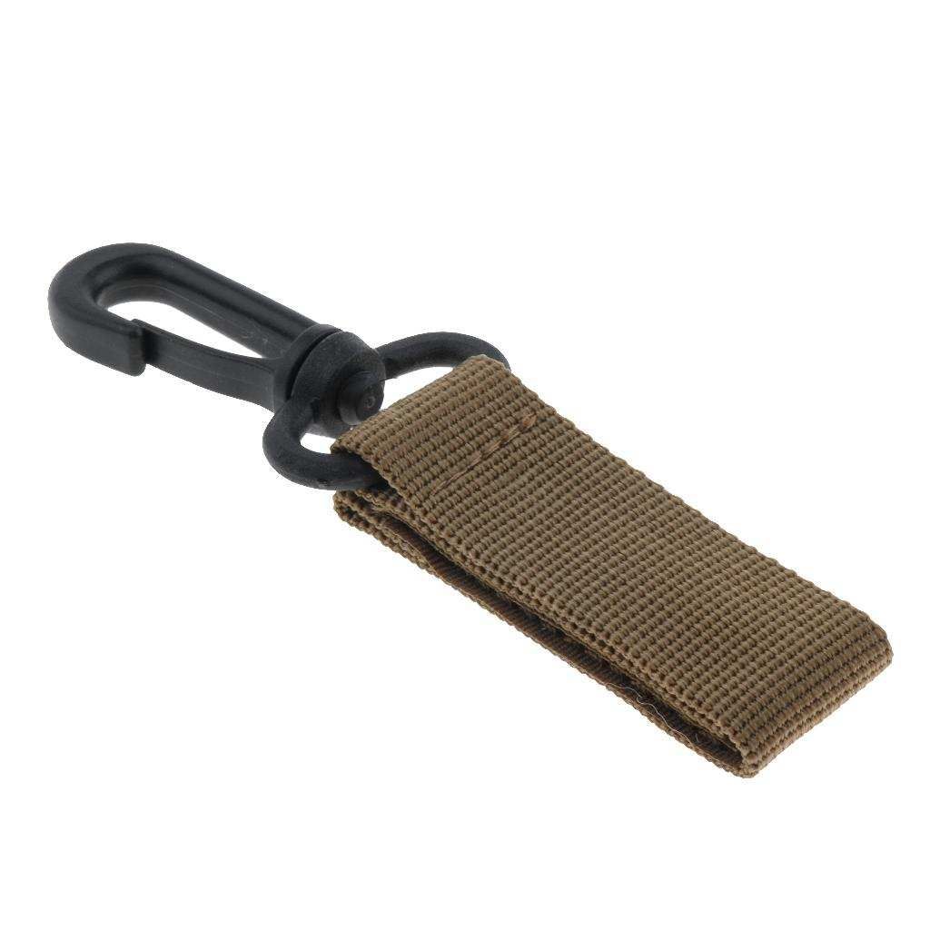 Nylon Key Hook Webbing Molle Buckle Hanging Belt Carabiner Clip Khaki