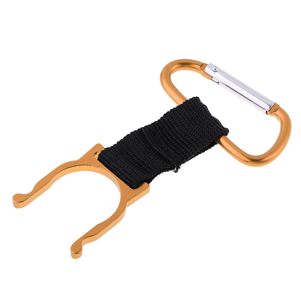 Lightweight Water Bottle Flask Carabiner Clip Holder With Gold