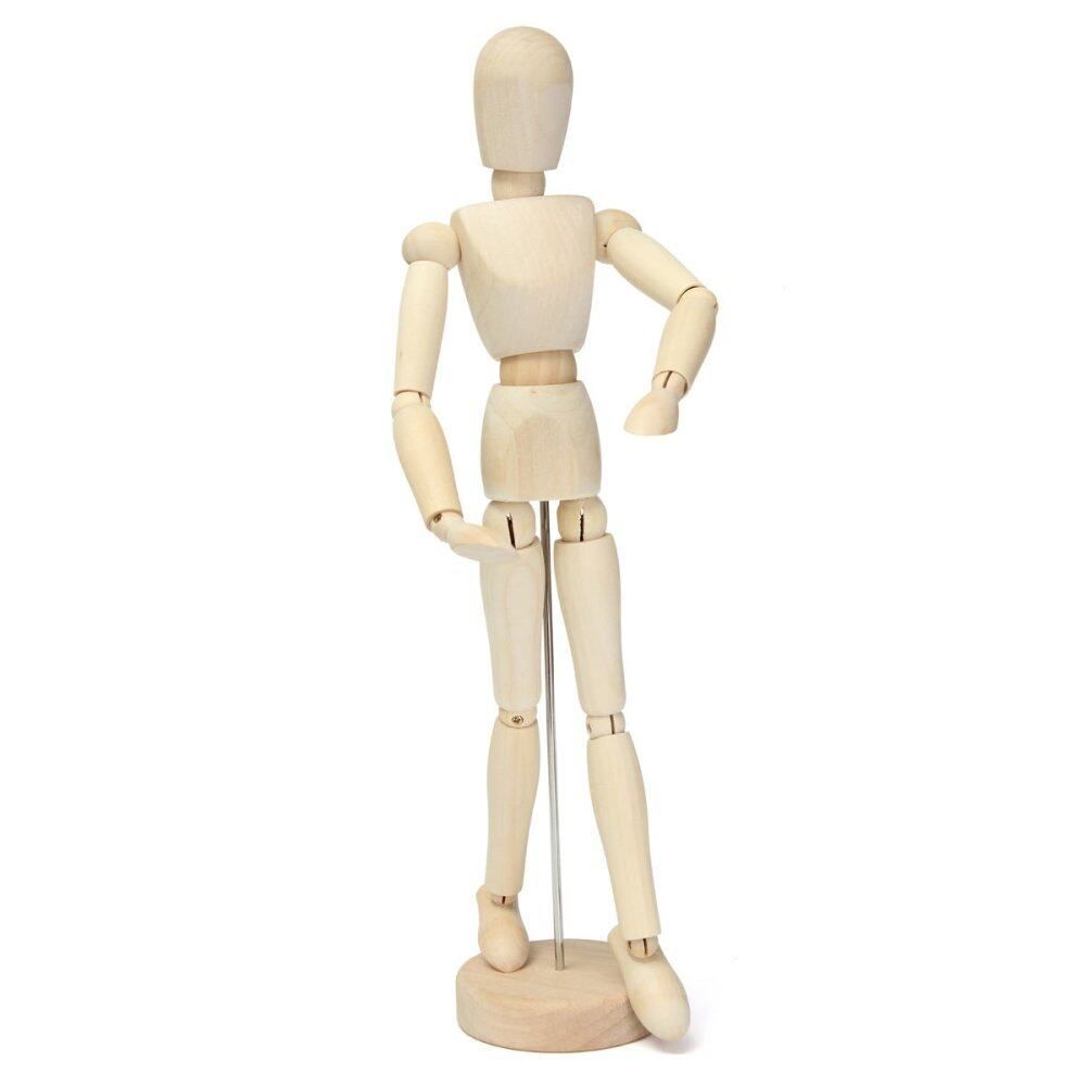 Wooden Figure 12" Unisex Manikin Mannequin Human Artist Drawing Sketching Model