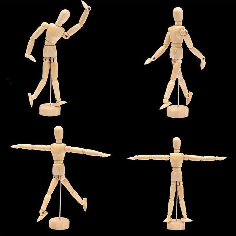 Wooden Figure 12" Unisex Manikin Mannequin Human Artist Drawing Sketching Model