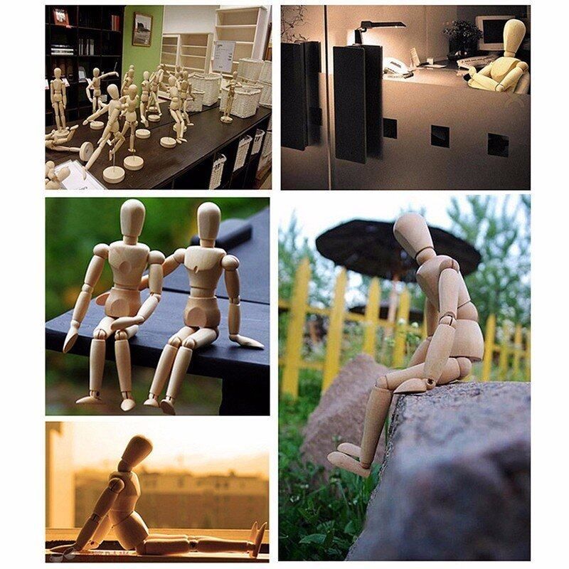 Wooden Figure 12" Unisex Manikin Mannequin Human Artist Drawing Sketching Model