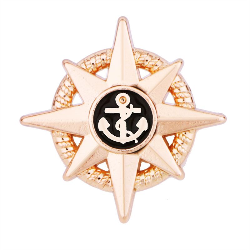 Anchor Star Brooch Pin Metal Pins And Brooches Men's Suit Shirt Badge Collar