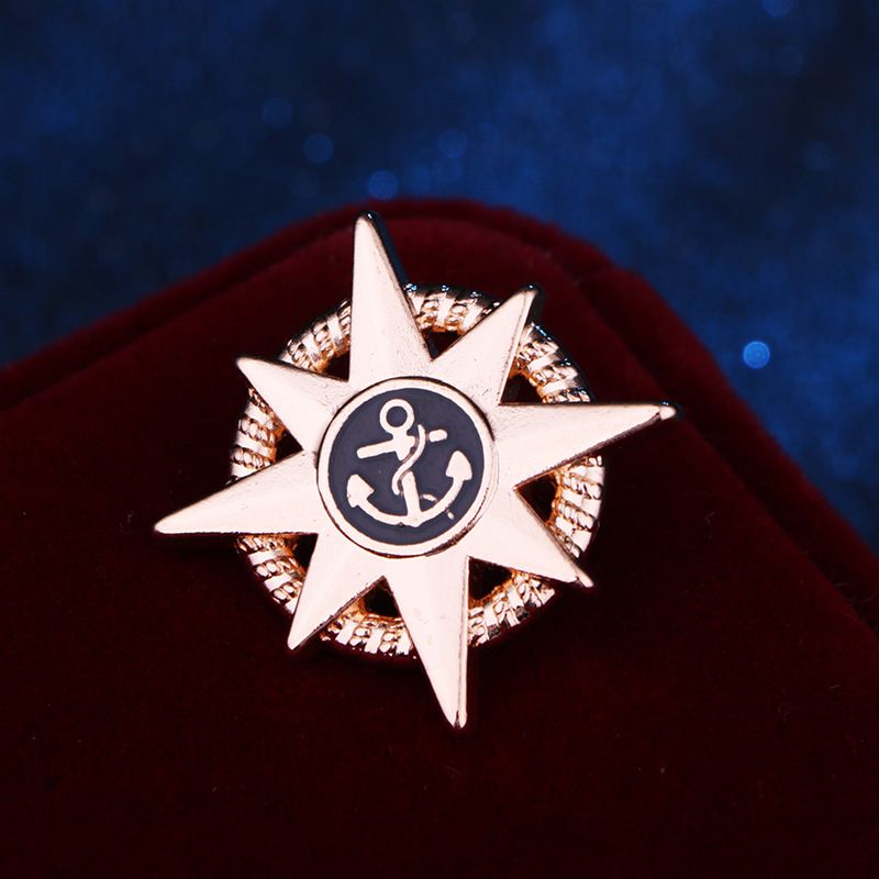 Anchor Star Brooch Pin Metal Pins And Brooches Men's Suit Shirt Badge Collar