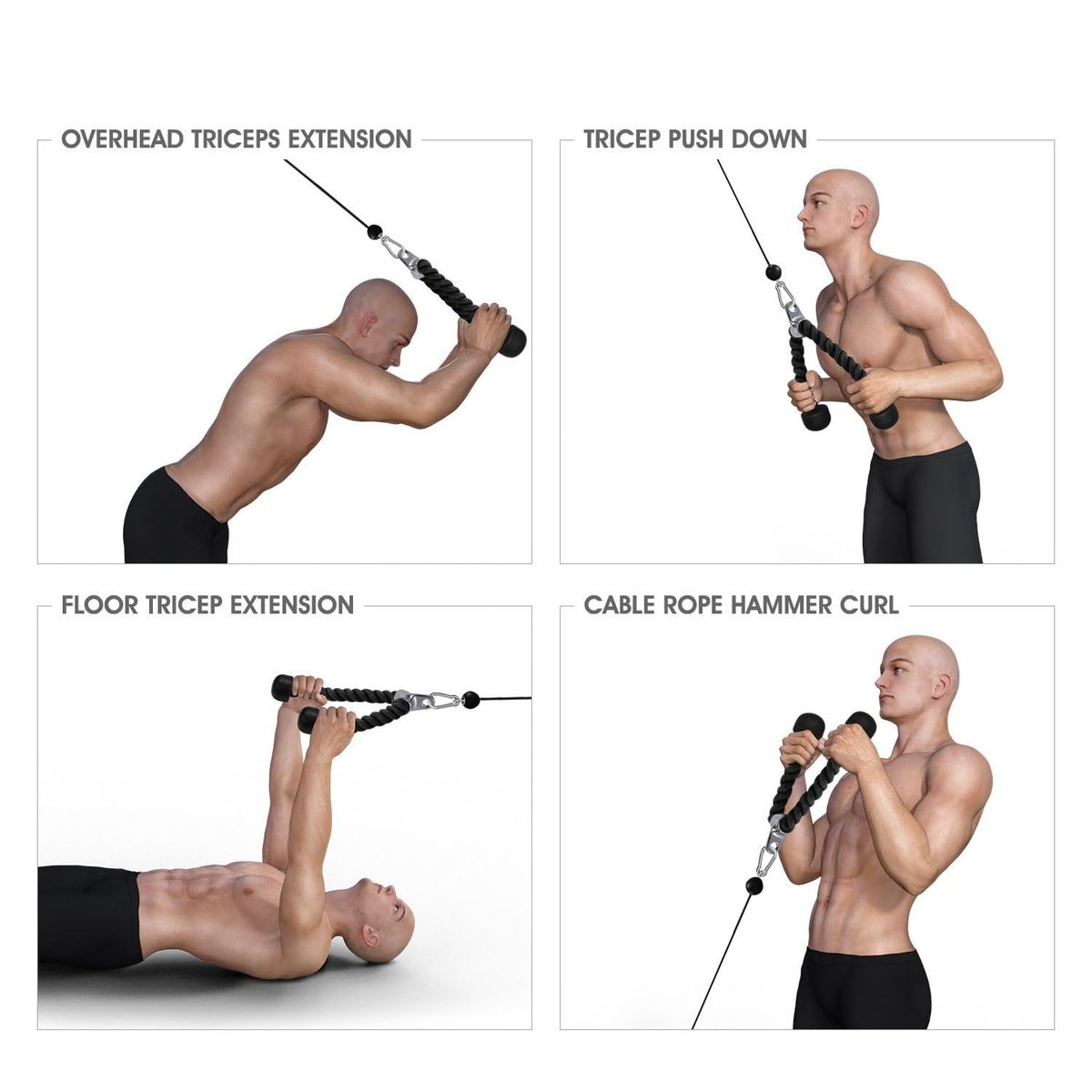 Tricep Rope/Gym Training Pull Down Workout Exercise Cable