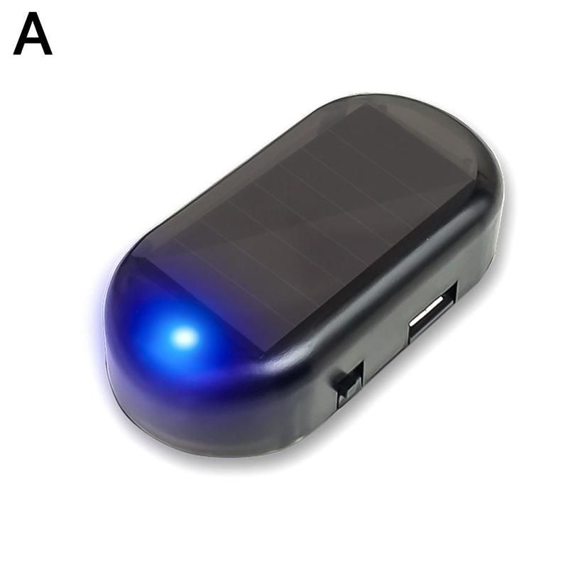 Car Security Light Solar Powered Simulated Dummy Alarm Wireless Warning Anti-Theft Caution Lamp LED Flashing Imitation Blue Light