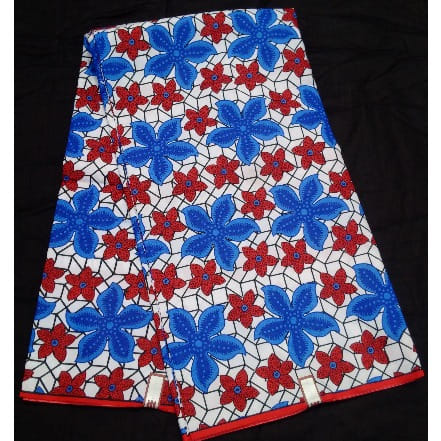 White, Blue And White Selection Wax - 6 Yards