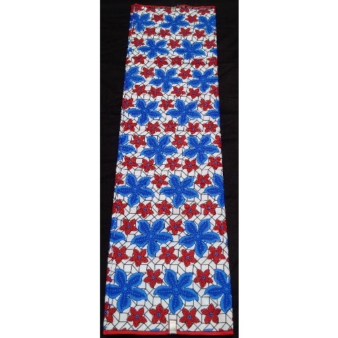 White, Blue And White Selection Wax - 6 Yards