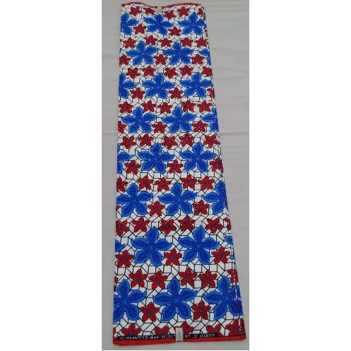 White, Blue And White Selection Wax - 6 Yards