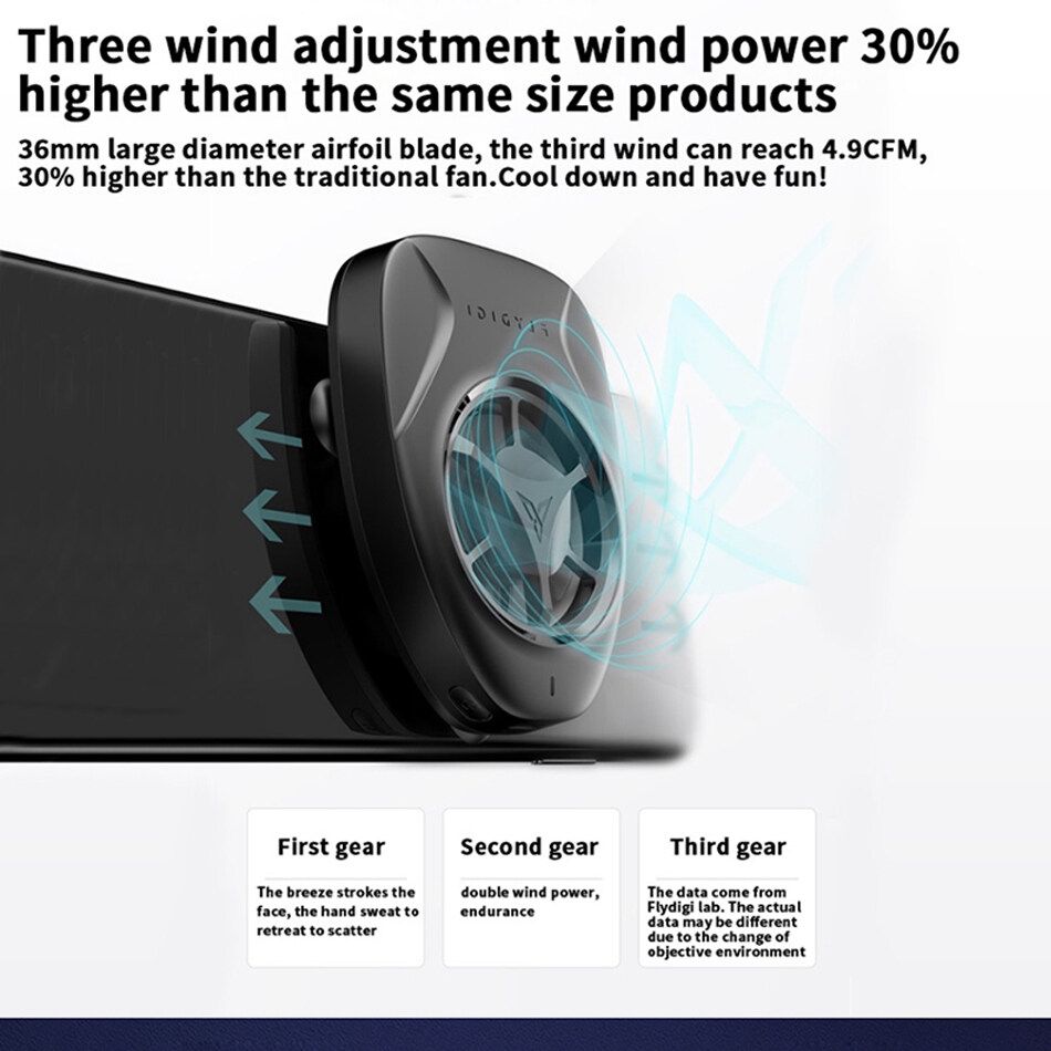 Portable Mobile Phone Cooling Universal USB Rechargeable 3 Speed Adjustable