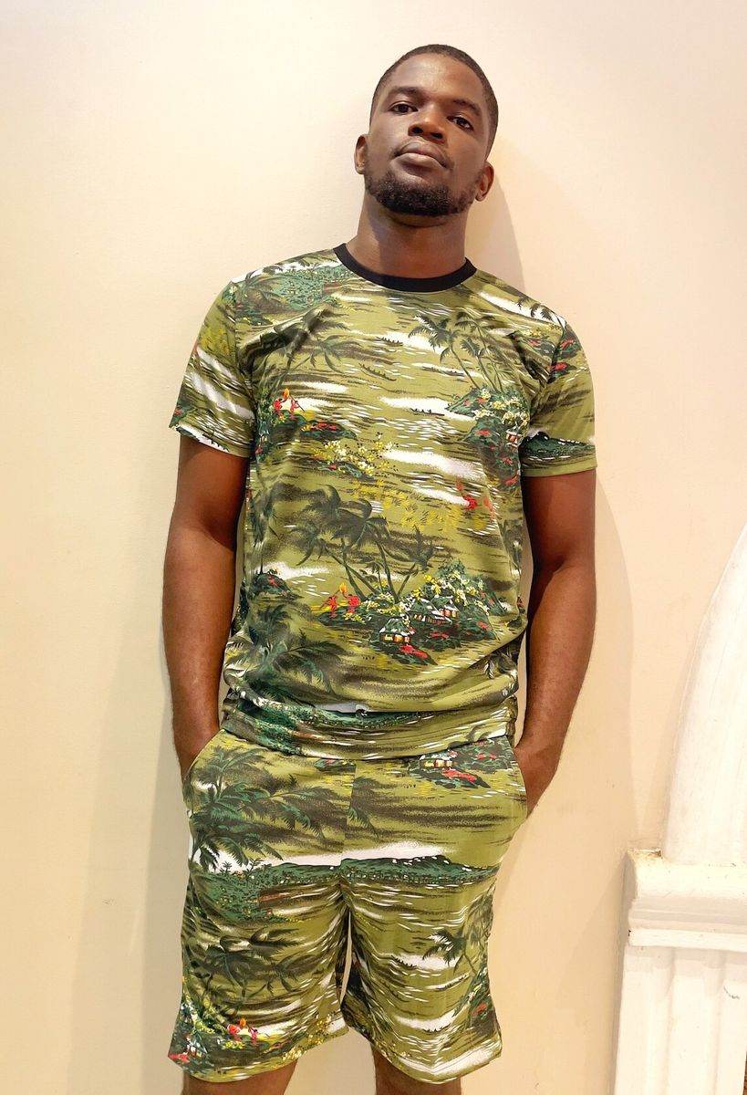 2 Piece Forrest Green Shirt & Short