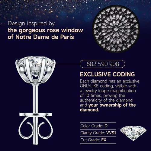 Diamond Earrings For Women Men, Gifts Wife Mom Girlfriend