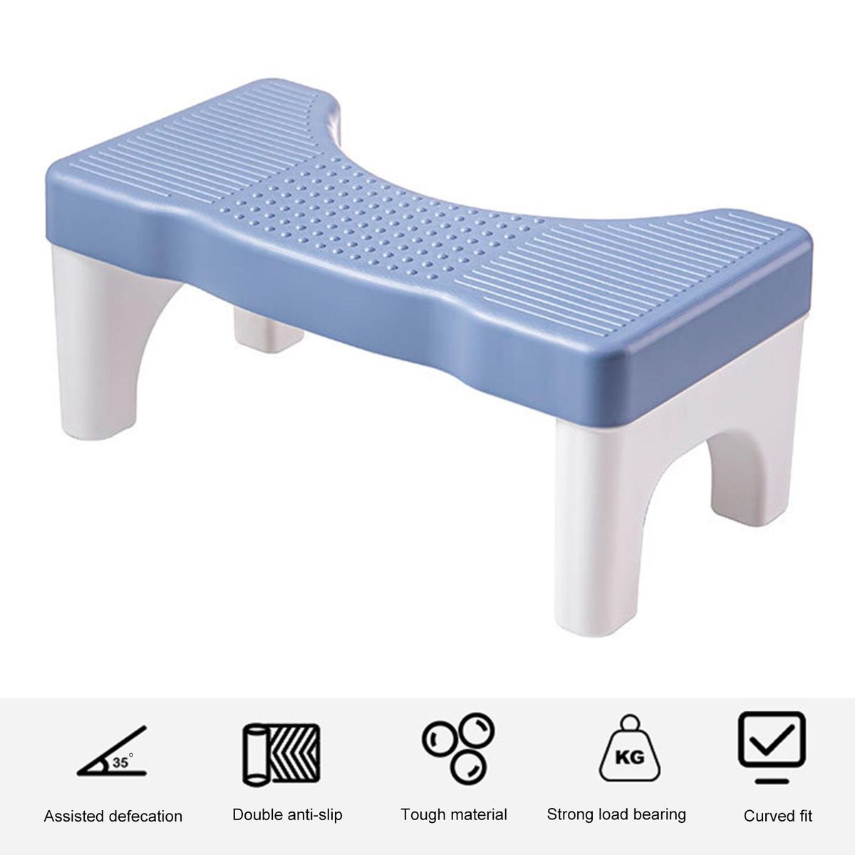 Children Toilet Footstool Squatease Portable Non-slip Toilet for Ages Blue White
