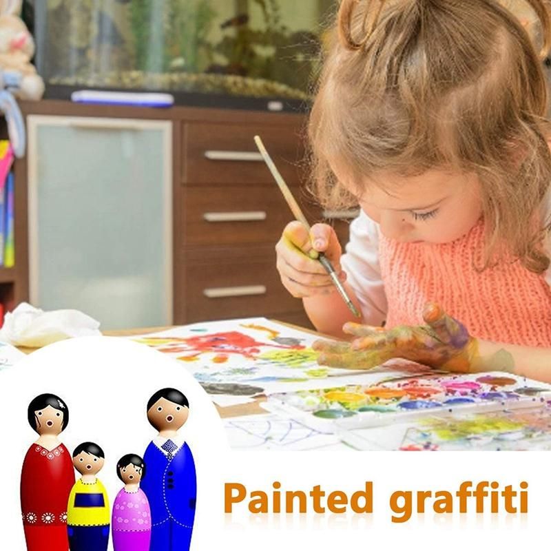Wooden Peg Dolls,Unfinished Wooden Family Figures,Nature Wooden Decorative DIY Doll People for Kids Painting