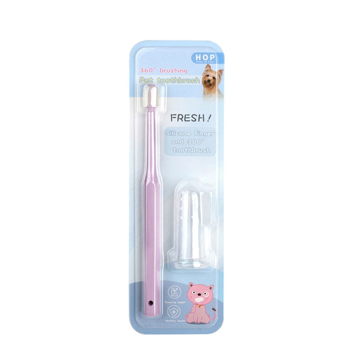1 Set Puppy Toothbrush Puppy Finger Toothbrush Dental Cleaning Purple