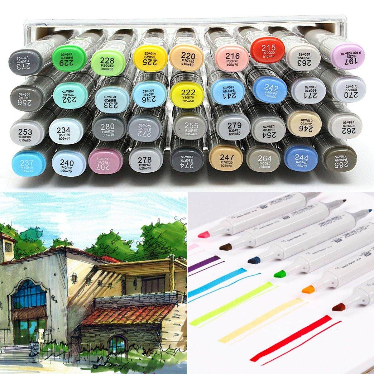Artist Sketch Markers Broad And Fine Nibs Mark Pen Copic Design Basic Set