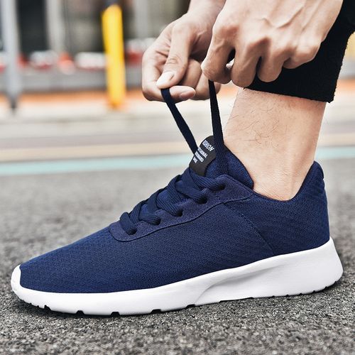 Big Size Mens Sneakers Soft Running Shoes-Blue